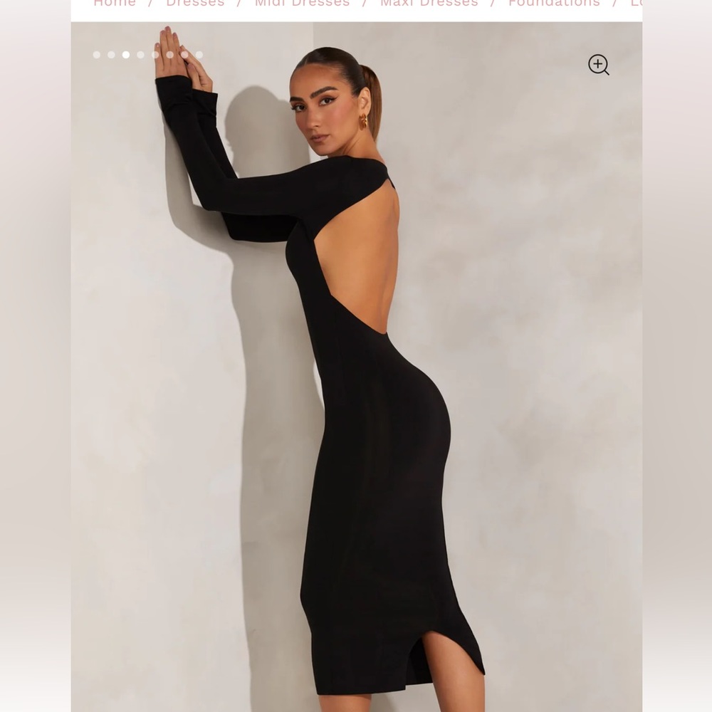 Oh Polly Black midi dress size 2